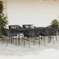 Preview: 7-tlg. Garten-Essgruppe mit Kissen Schwarz Poly Rattan Glas