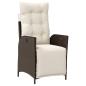 Preview: 3-tlg. Garten-Essgruppe mit Kissen Braun Poly Rattan