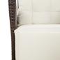 Preview: 3-tlg. Garten-Essgruppe mit Kissen Braun Poly Rattan