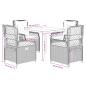 Preview: 5-tlg. Garten-Essgruppe mit Kissen Braun Poly Rattan