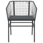 Preview: 5-tlg. Garten-Essgruppe mit Kissen Schwarz Poly Rattan Glas