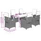 Preview: 7-tlg. Garten-Essgruppe mit Kissen Beigemischung Poly Rattan