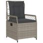 Preview: 5-tlg. Garten-Essgruppe mit Kissen Hellgrau Poly Rattan