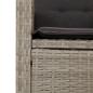 Preview: 5-tlg. Garten-Essgruppe mit Kissen Hellgrau Poly Rattan