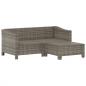 Preview: 3-tlg. Garten-Lounge-Set mit Kissen Grau Poly Rattan