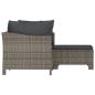 Preview: 3-tlg. Garten-Lounge-Set mit Kissen Grau Poly Rattan