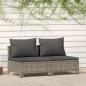 Preview: ARDEBO.de - Gartensofa 2-Sitzer mit Kissen Grau Poly Rattan
