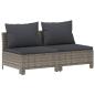 Preview: Gartensofa 2-Sitzer mit Kissen Grau Poly Rattan