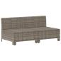 Preview: Gartensofa 2-Sitzer mit Kissen Grau Poly Rattan
