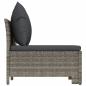 Preview: Gartensofa 2-Sitzer mit Kissen Grau Poly Rattan
