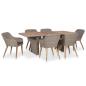 Preview: ARDEBO.de - 7-tlg. Garten-Essgruppe mit Auflagen Poly Rattan