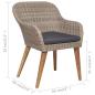 Preview: 7-tlg. Garten-Essgruppe mit Auflagen Poly Rattan