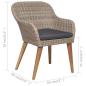 Preview: 9-tlg. Garten-Essgruppe mit Auflagen Poly Rattan