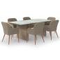 Preview: 7-tlg. Garten-Essgruppe Poly Rattan Braun