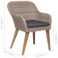 Preview: 7-tlg. Garten-Essgruppe Poly Rattan Braun