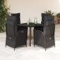 Preview: ARDEBO.de - 5-tlg. Garten-Essgruppe mit Kissen Schwarz Poly Rattan