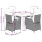 Preview: 5-tlg. Garten-Essgruppe mit Kissen Schwarz Poly Rattan