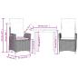 Preview: 3-tlg. Garten-Essgruppe mit Kissen Schwarz Poly Rattan