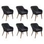 Preview: 7-tlg. Garten-Essgruppe mit Auflagen Poly Rattan Schwarz