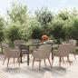 Preview: ARDEBO.de - 7-tlg. Garten-Essgruppe mit Kissen Braun