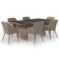 Preview: 7-tlg. Garten-Essgruppe Poly Rattan Braun