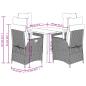 Preview: 5-tlg. Garten-Essgruppe mit Kissen Schwarz Poly Rattan