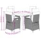 Preview: 5-tlg. Garten-Essgruppe mit Kissen Schwarz Poly Rattan