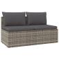 Preview: Gartensofa 2-Sitzer mit Kissen Grau Poly Rattan