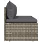Preview: Gartensofa 2-Sitzer mit Kissen Grau Poly Rattan