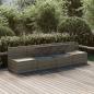 Preview: 4-tlg. Garten-Lounge-Set mit Kissen Grau Poly Rattan