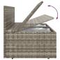 Preview: 4-tlg. Garten-Lounge-Set mit Kissen Grau Poly Rattan