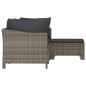 Preview: 4-tlg. Garten-Lounge-Set mit Kissen Grau Poly Rattan