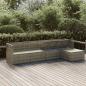 Preview: 5-tlg. Garten-Lounge-Set mit Kissen Grau Poly Rattan