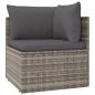 Preview: 5-tlg. Garten-Lounge-Set mit Kissen Grau Poly Rattan