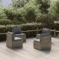 Preview: ARDEBO.de - Garten-Mittelsofas 4 Stk. Grau 57x57x56 cm Poly Rattan