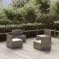 Preview: Garten-Mittelsofas 4 Stk. Grau 57x57x56 cm Poly Rattan