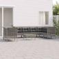 Preview: ARDEBO.de - 9-tlg. Garten-Lounge-Set mit Kissen Grau Poly Rattan