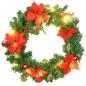 Preview: Weihnachtskranz mit LED-Leuchten Grün 60 cm PVC