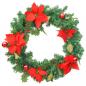 Preview: Weihnachtskranz mit LED-Leuchten Grün 60 cm PVC