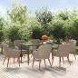 Preview: ARDEBO.de - 7-tlg. Garten-Essgruppe mit Kissen Braun