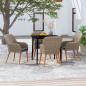 Preview: ARDEBO.de - 5-tlg. Garten-Essgruppe mit Kissen Braun