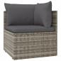 Preview: 6-tlg. Garten-Lounge-Set mit Kissen Grau Poly Rattan