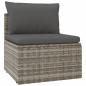 Preview: 6-tlg. Garten-Lounge-Set mit Kissen Grau Poly Rattan