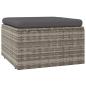 Preview: 6-tlg. Garten-Lounge-Set mit Kissen Grau Poly Rattan