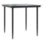 Preview: 3-tlg. Garten-Essgruppe mit Kissen Grau Poly Rattan
