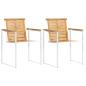 Preview: ARDEBO.de - Gartenstühle 2 Stk. Massivholz Teak und Edelstahl
