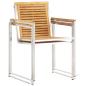 Preview: Gartenstühle 2 Stk. Massivholz Teak und Edelstahl
