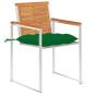 Preview: Gartenstühle mit Kissen 2 Stk. Massivholz Akazie und Stahl