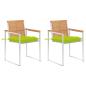 Preview: ARDEBO.de - Gartenstühle mit Kissen 2 Stk. Massivholz Teak und Stahl