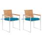 Preview: ARDEBO.de - Gartenstühle mit Kissen 2 Stk. Massivholz Teak und Stahl